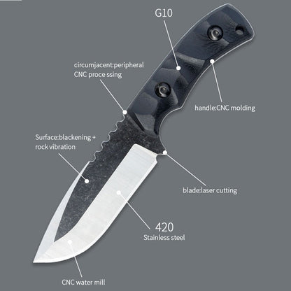 Tactical Fixed Bade Knife G10 Handle Hunting Fishing