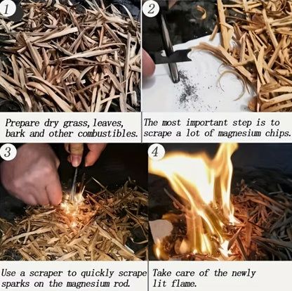 2pcs Fire Starter with Fire Blowing Stick and a Hard Case