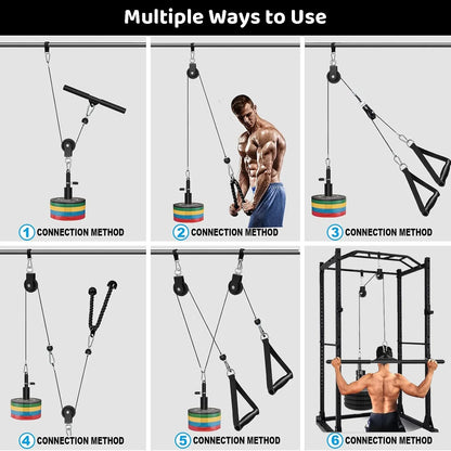 Fitness Pulley Cable System for Home Gym Weight Lifting