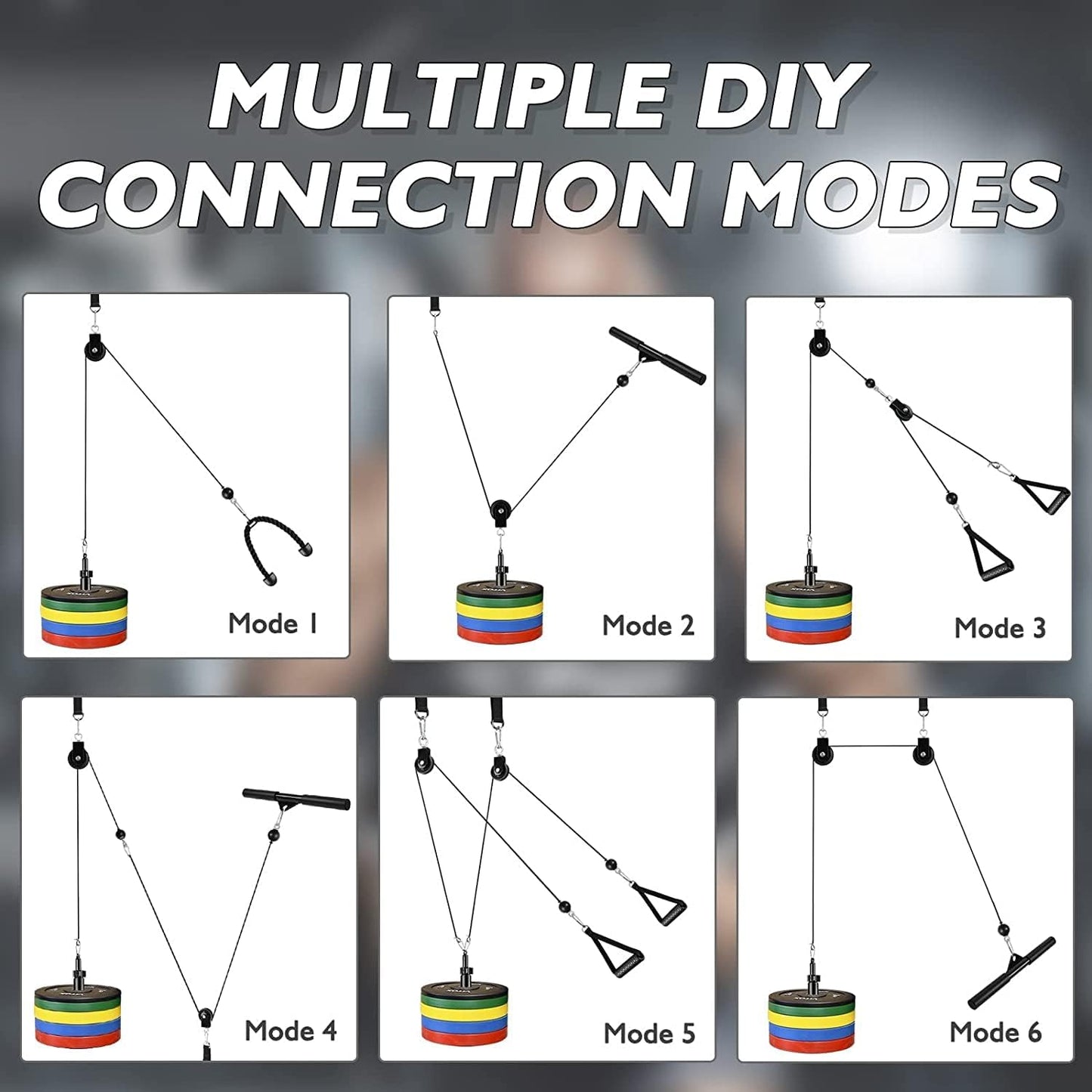 Fitness Pulley Cable System for Home Gym Weight Lifting