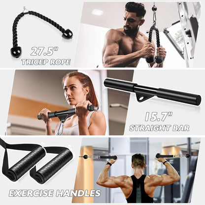 Fitness Pulley Cable System for Home Gym Weight Lifting
