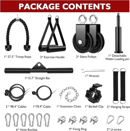 Fitness Pulley Cable System for Home Gym Weight Lifting