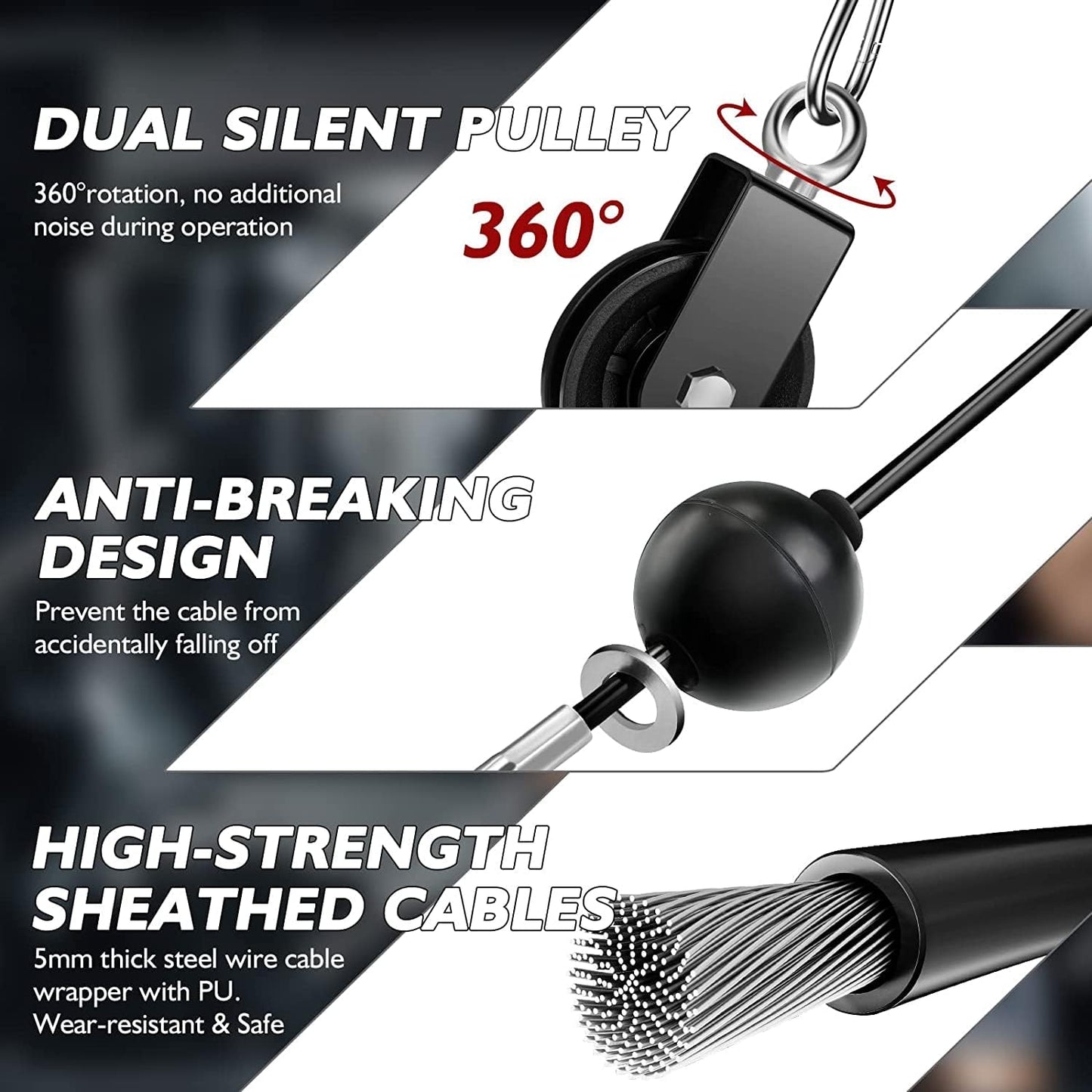 Fitness Pulley Cable System for Home Gym Weight Lifting