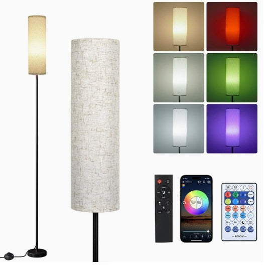 Smart RGBW LED Floor Lamp with Magnetic Remote Controls
