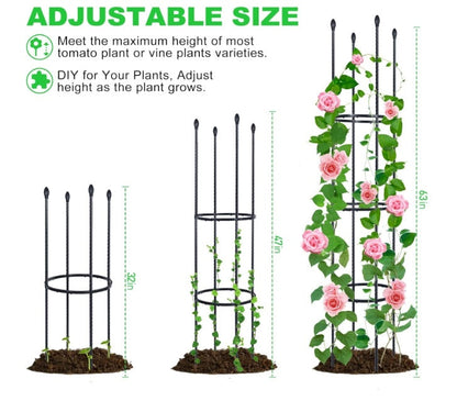 Garden Trellis Tomato Cage Tall Plant Support Climbing Vines Flowers Stands