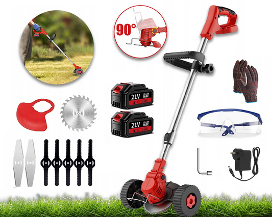 Foldable Cordless Strimmer - Electric Lawn Mower, Weed Cutter & Brush Cutter
