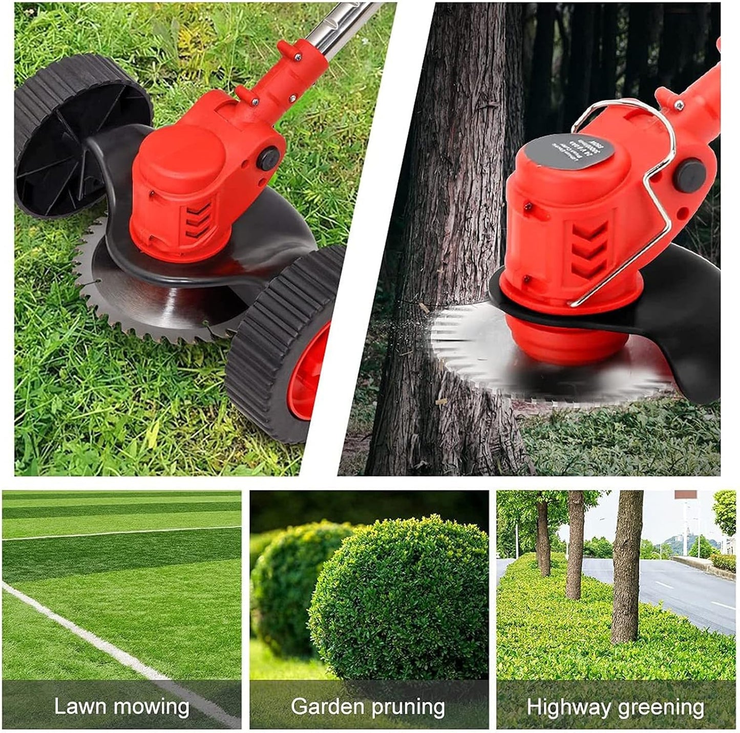 Foldable Cordless Strimmer - Electric Lawn Mower, Weed Cutter & Brush Cutter