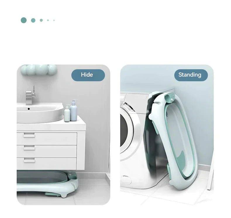 Foldable Baby Bath Tub & Fast Drying Bath Seat -Unisex Grey