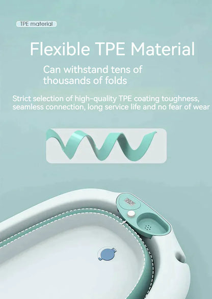 Foldable Baby Bath Tub & Soft Drying Bath Seat -Pink