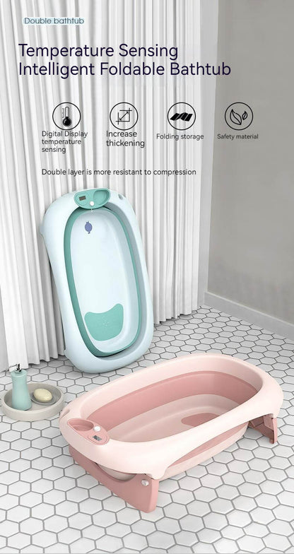 Foldable Baby Bath Tub & Fast Drying Bath Seat -Unisex Grey