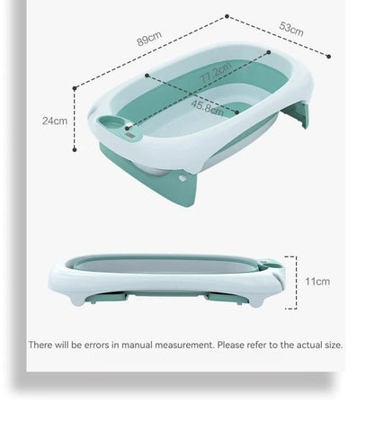 Foldable Bath Tub for Newborn, Baby & Kids With Thermometer-Grey