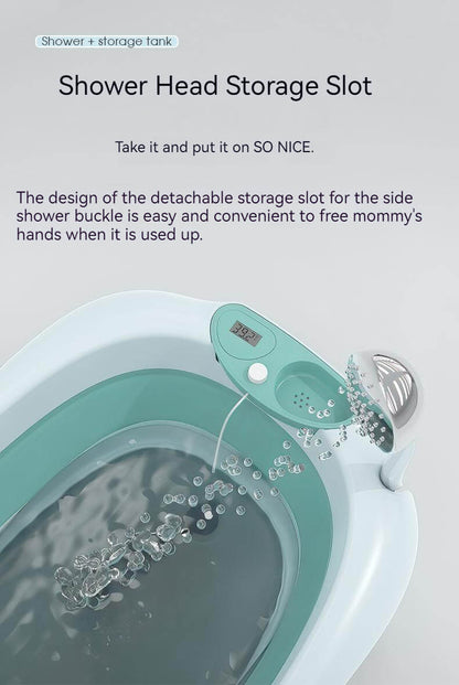 Foldable Baby Bath Tub & Soft Drying Bath Seat -Pink