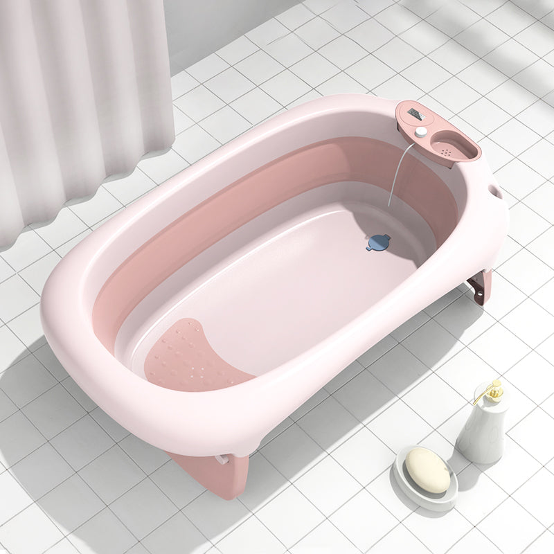 Foldable Bath Tub for Newborn, Baby & Kids With Thermometer-Pink