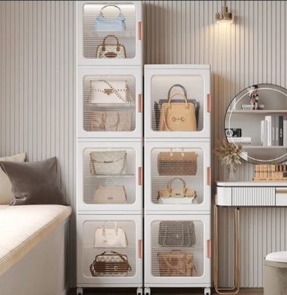 MULTIPURPOSE STORAGE CABINET WITH DOOR STACKABLE DISPLAY CABINET