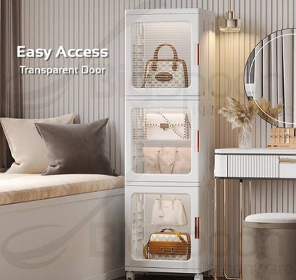 MULTIPURPOSE STORAGE CABINET WITH DOOR STACKABLE DISPLAY CABINET