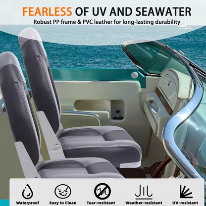 Folding Boat Seat Foldable Swivel Chairs Pair