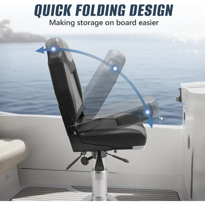 Folding Boat Seat Foldable Swivel Chairs Pair