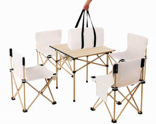 Folding Camping Table Chair Set Outdoor Dining Beach Picnic Chairs Bench