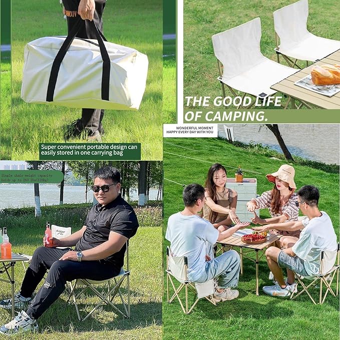 Folding Camping Table Chair Set Outdoor Dining Beach Picnic Chairs Bench