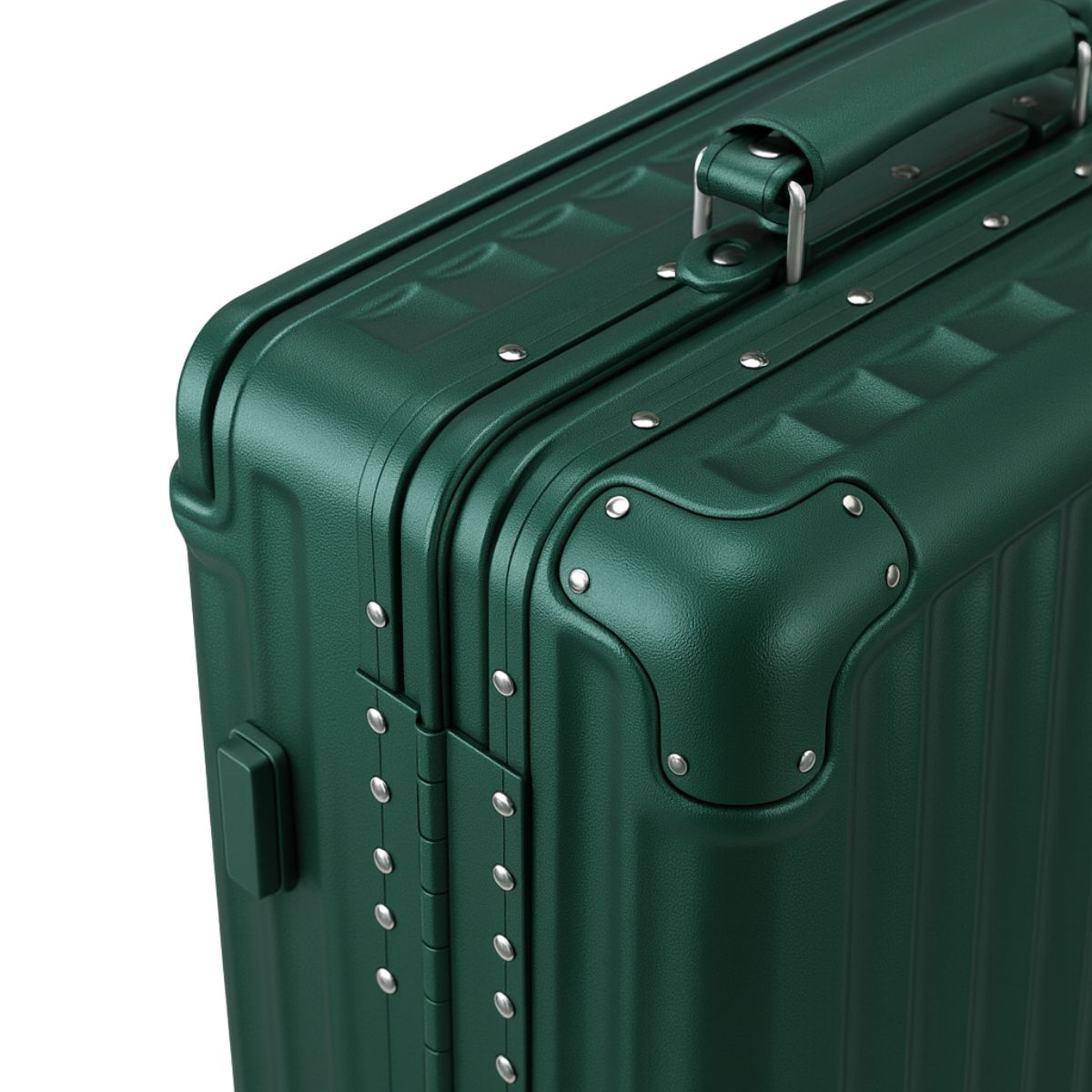 Medium Check In Luggage - Hard Shell Suitcase with Aluminum Frame | Fortex | Dark Green | 65 cm