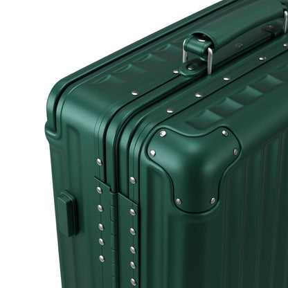 Medium Check In Luggage - Hard Shell Suitcase with Aluminum Frame | Fortex | Dark Green | 65 cm