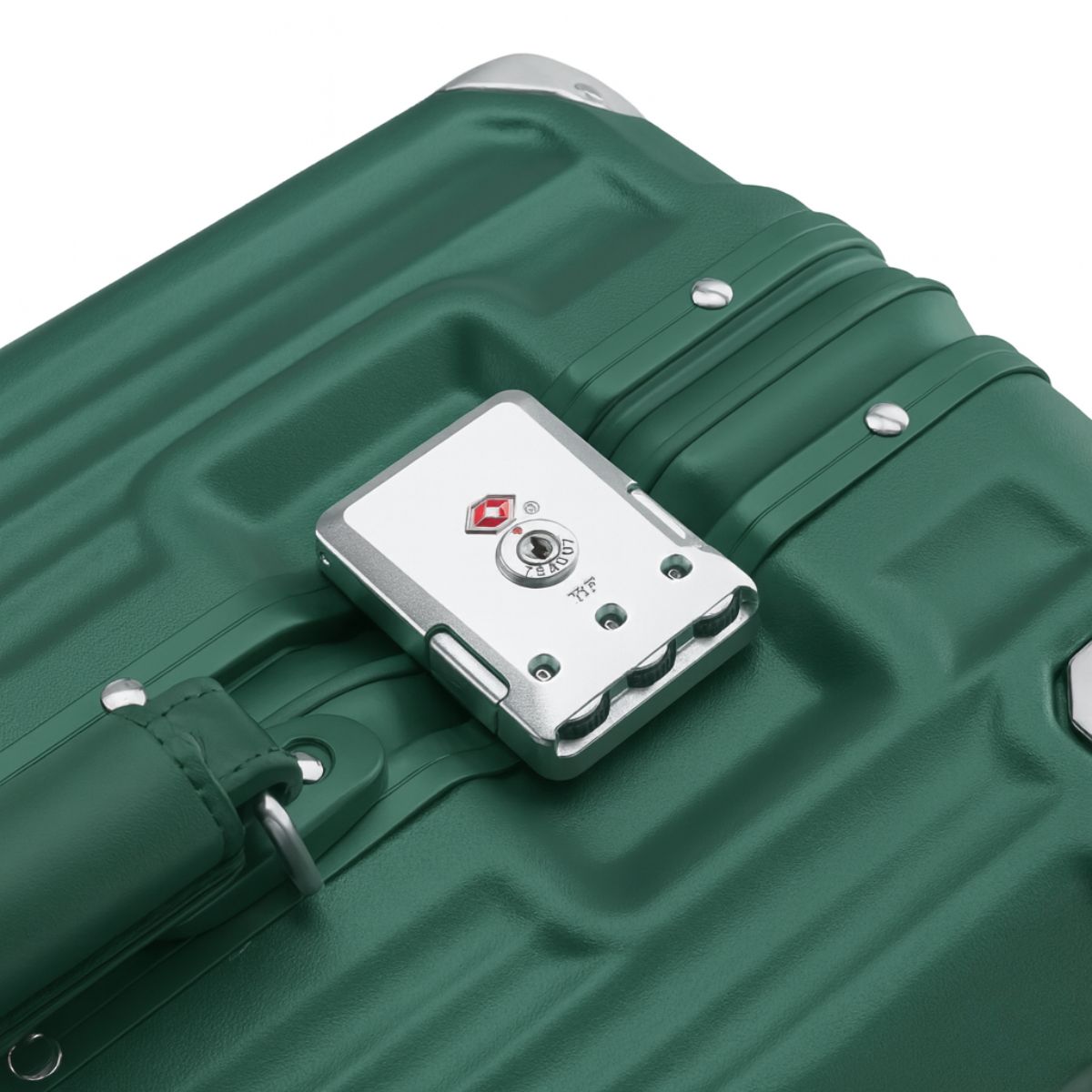 Medium Check In Luggage - Hard Shell Suitcase with Aluminum Frame | Fortex | Dark Green | 65 cm