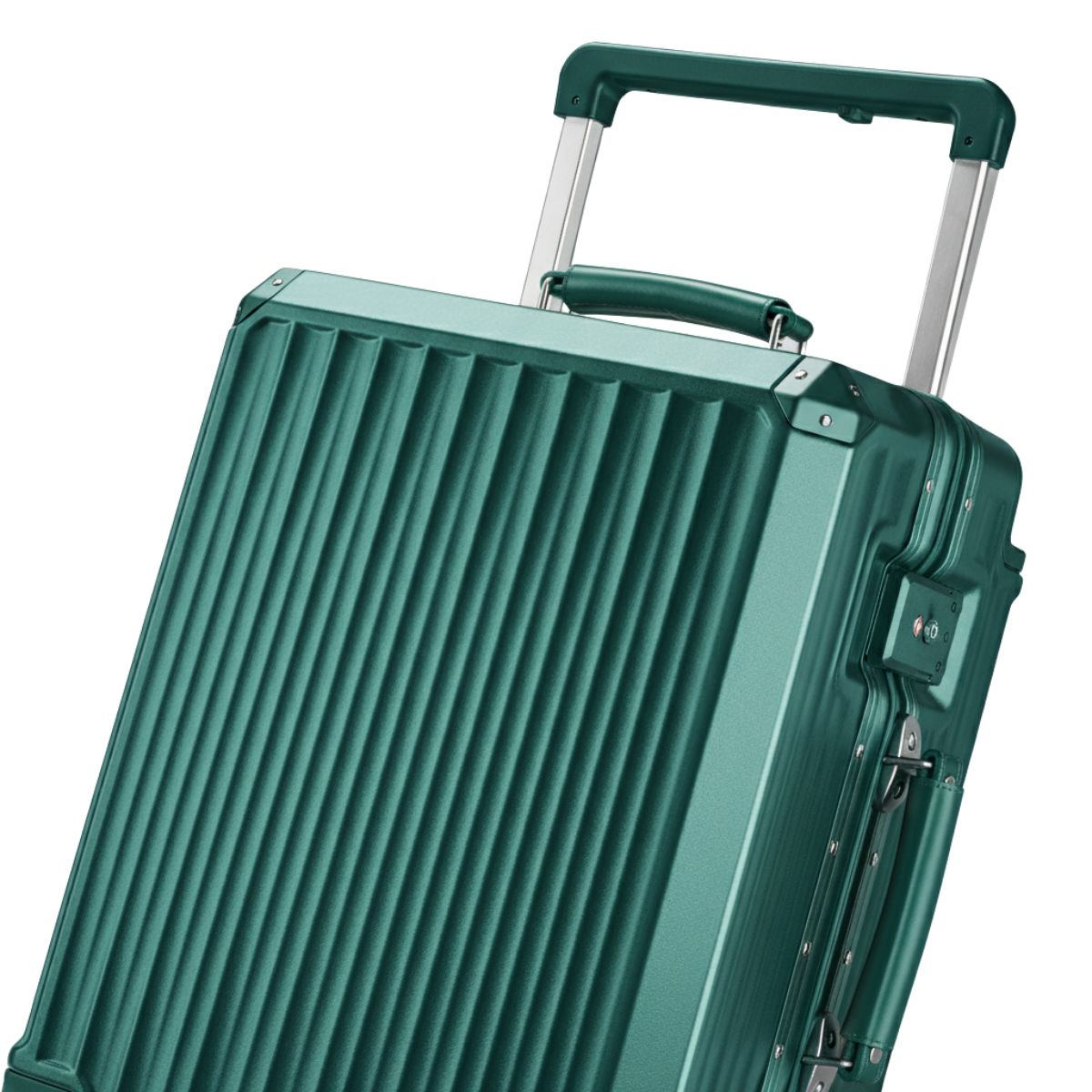 Medium Check In Luggage - Hard Shell Suitcase with Aluminum Frame | Fortex | Dark Green | 65 cm