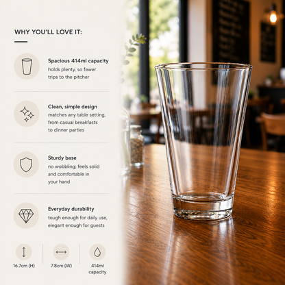 Frankly Cotton Clear Toughened Glass Tumbler 414ml