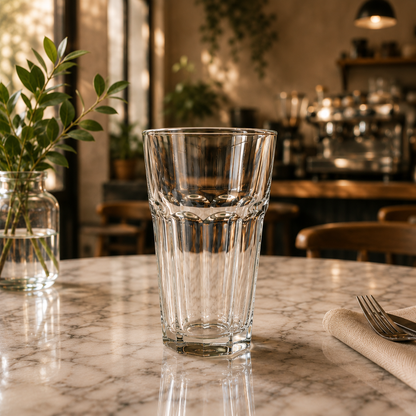 Frankly Cotton Clear Faceted Toughened Glass Tumbler 473ml