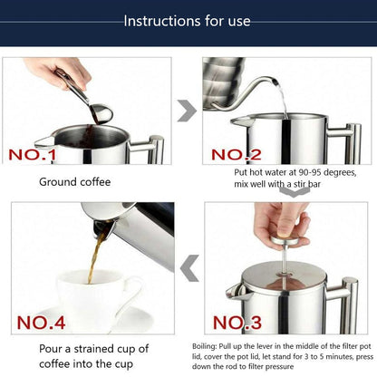 Coffee Plunger Stainless Steel French Coffee Press