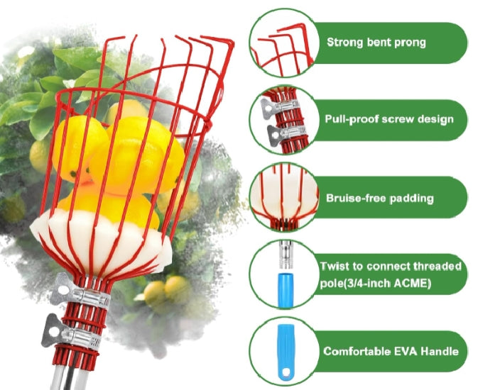 Fruit Picker Fruit Picker Pole with Basket Extendable Long Handle