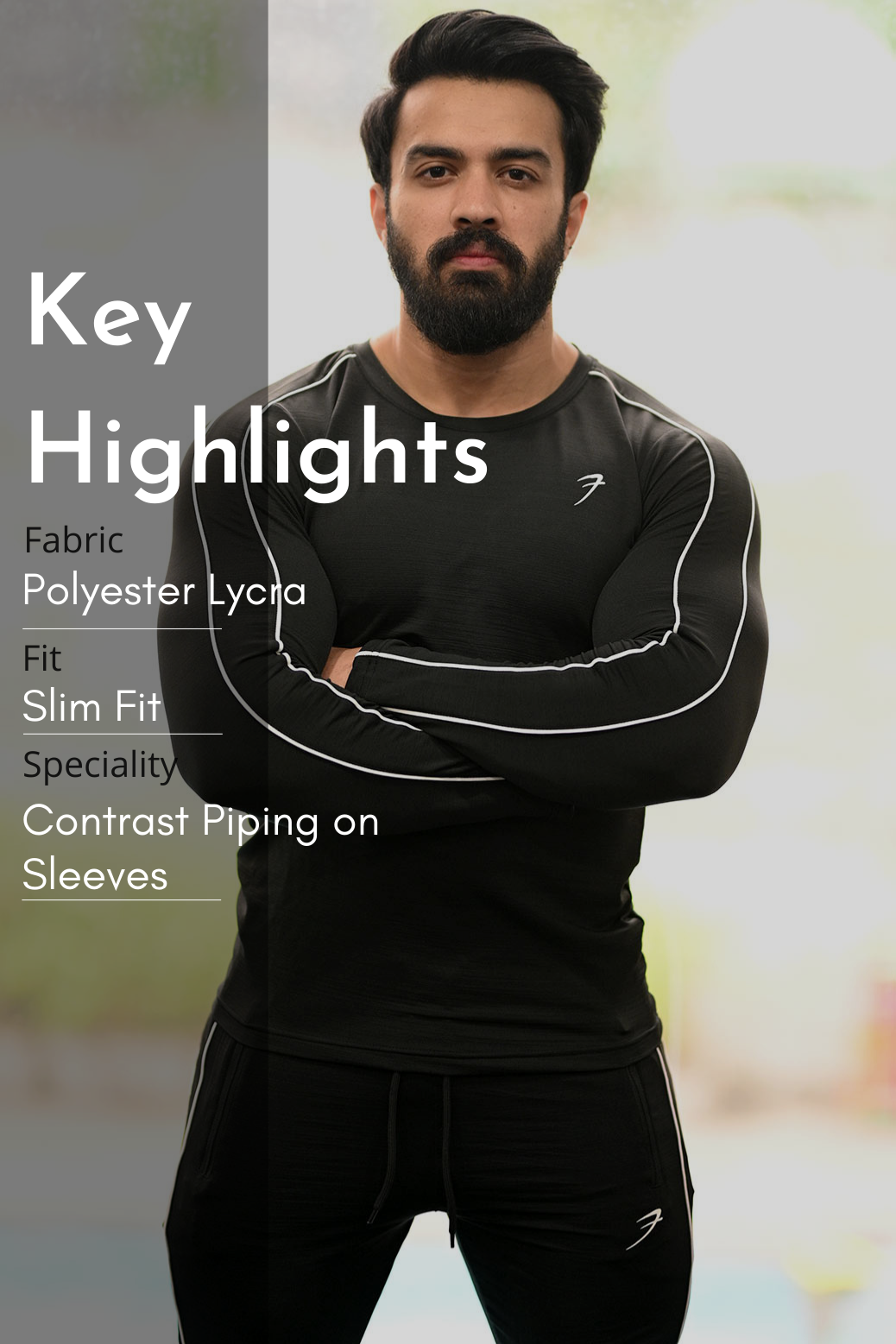 Revival Piping Fullsleeves T-shirt Black