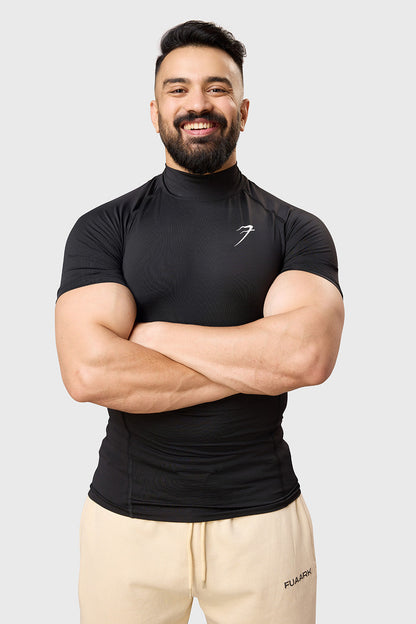 High Neck Compression T-shirt Black