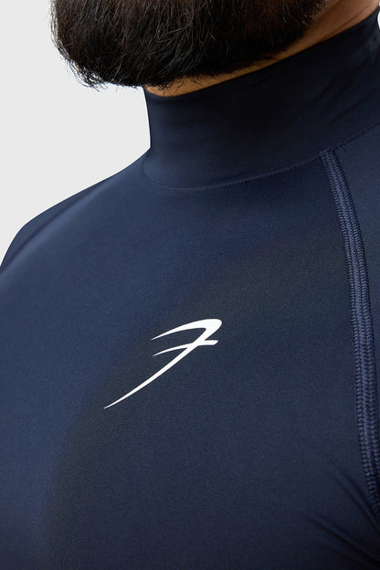 High Neck Compression T-shirt Navy