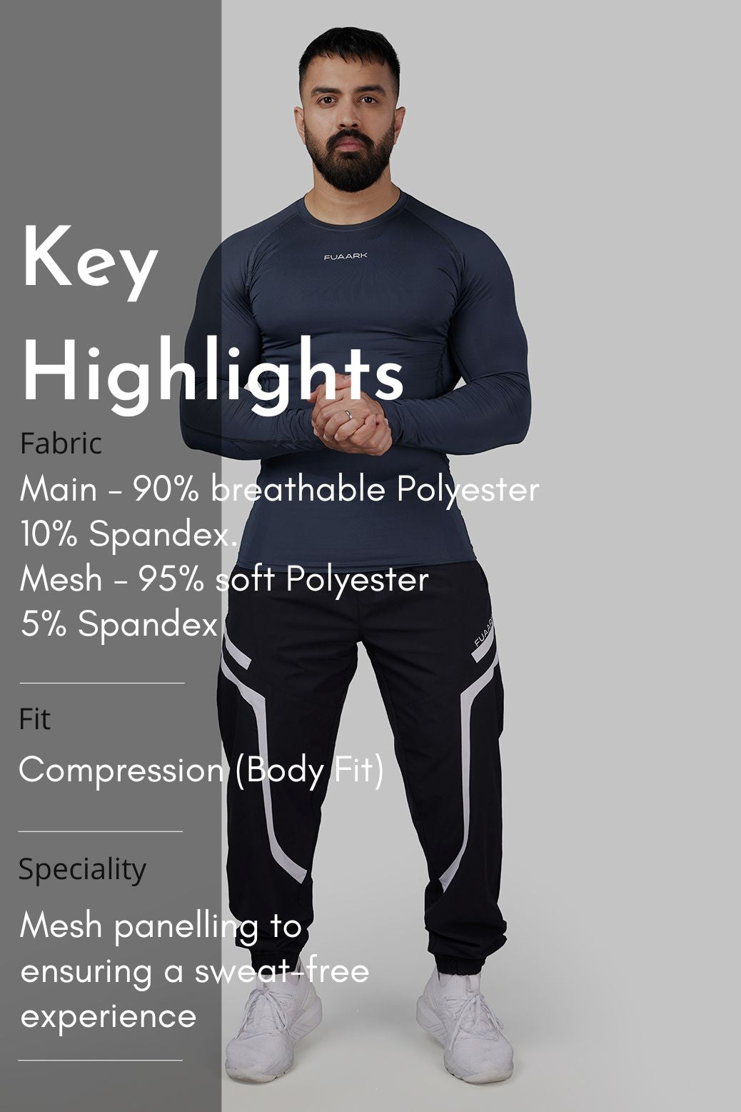 Compression 2.0 Full Sleeves T-shirt Grey