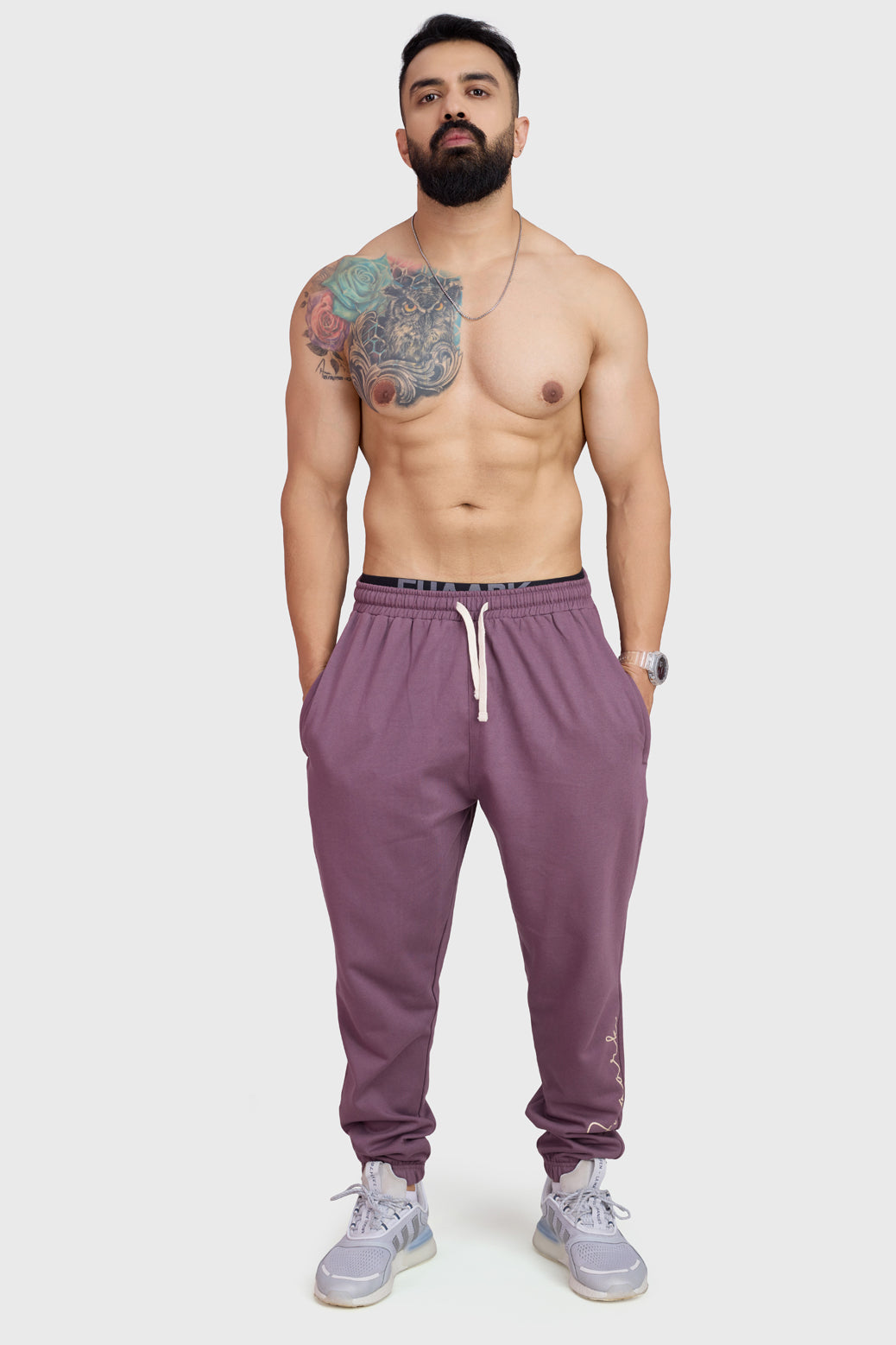 Signature Oversized Band Joggers Mauve