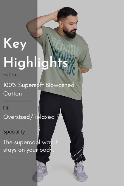 Unisex Regime Oversized T-shirts Sage Green