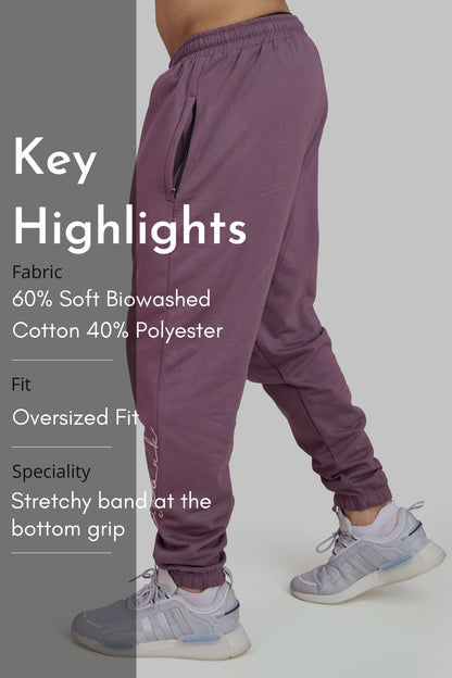 Signature Oversized Band Joggers Mauve