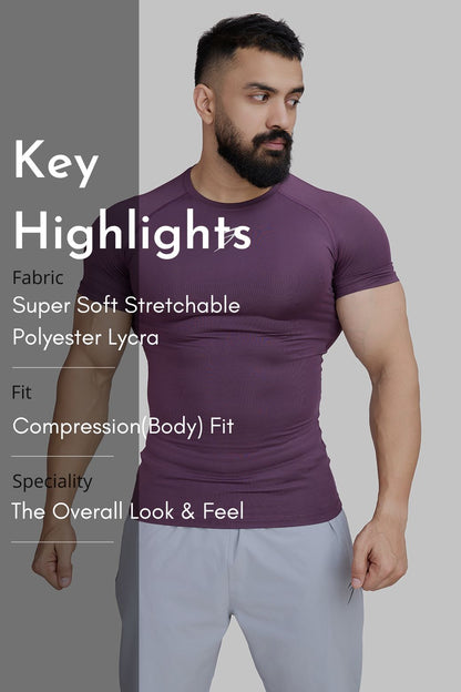 Compression T-shirt Plum