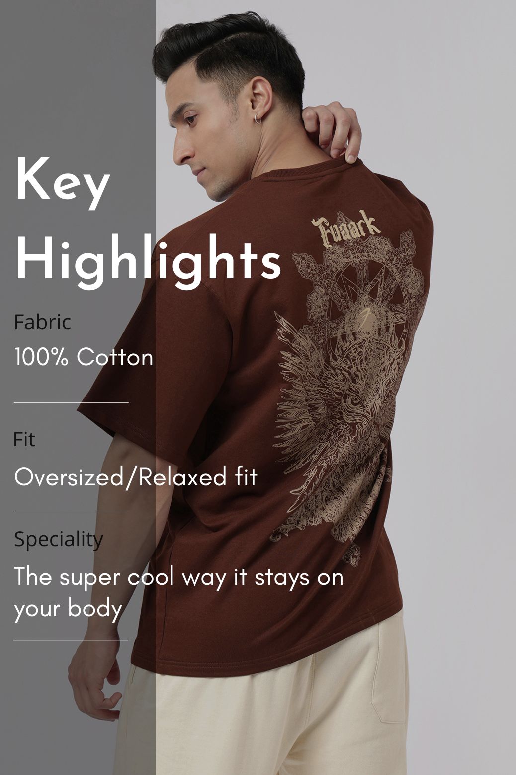 Eagle Oversized T-shirt Coffee