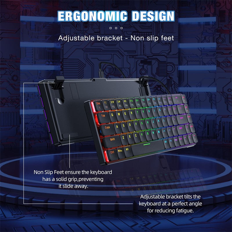 Gaming keyboard side view