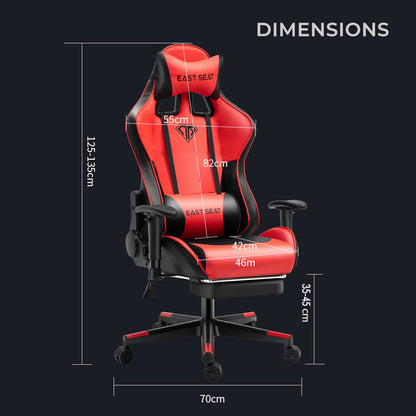 Gaming Chair – Ergonomic Reclining Gaming Chair with Footrest