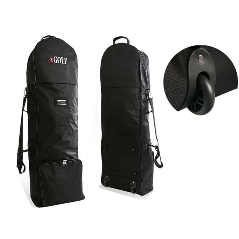 black golf travel bag with wheels