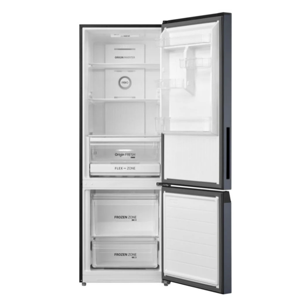 Toshiba 325L Bottom Mount Fridge Freezer Morandi Grey