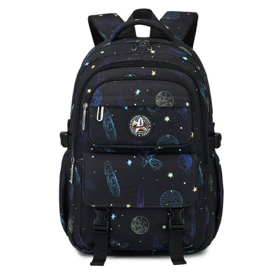Black School Bag for Boys & Kids Backpack NZ | Galaxy Spaceship