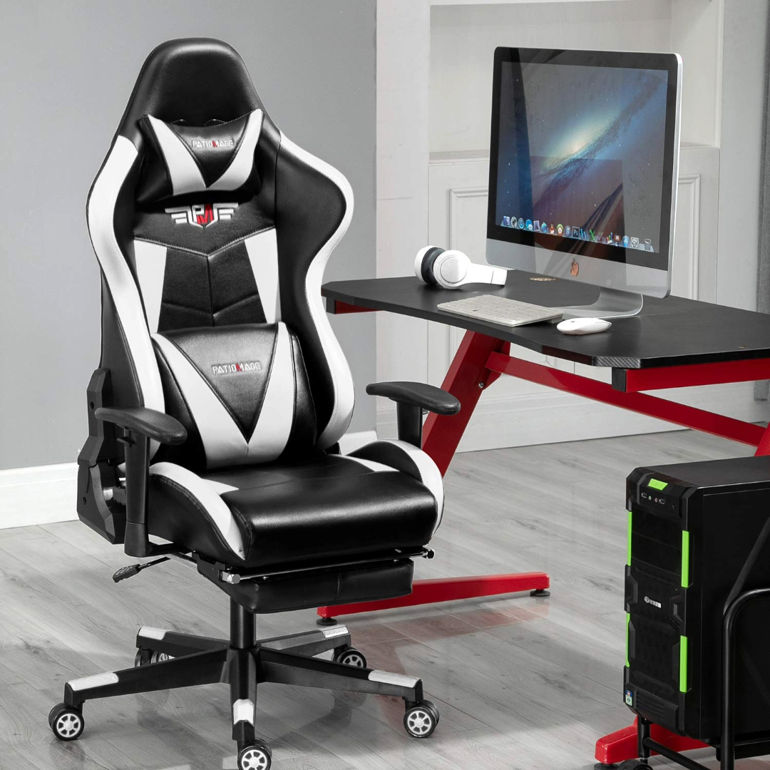 Gaming Office Chair Headrest, Lumbar Support and Footrest