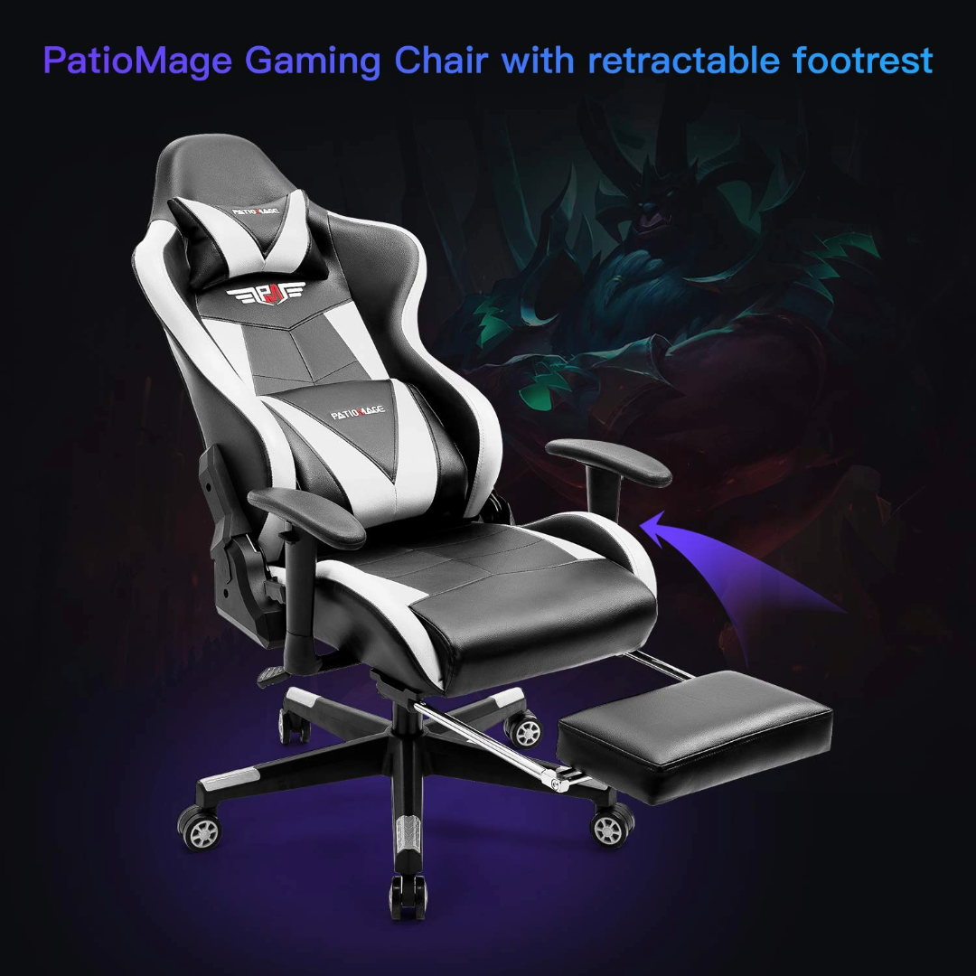 Gaming Office Chair Headrest, Lumbar Support and Footrest
