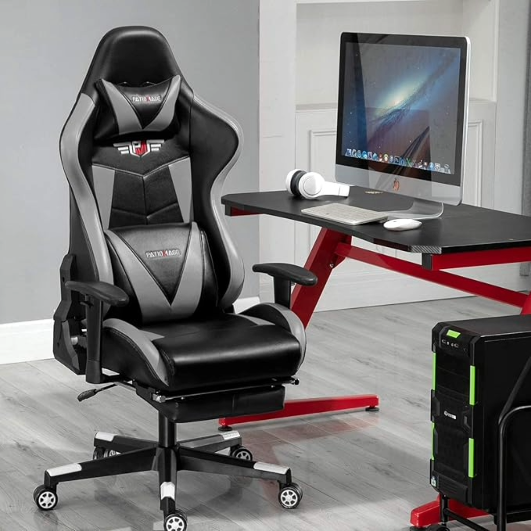 Gaming Office Chair Headrest, Lumbar Support and Footrest