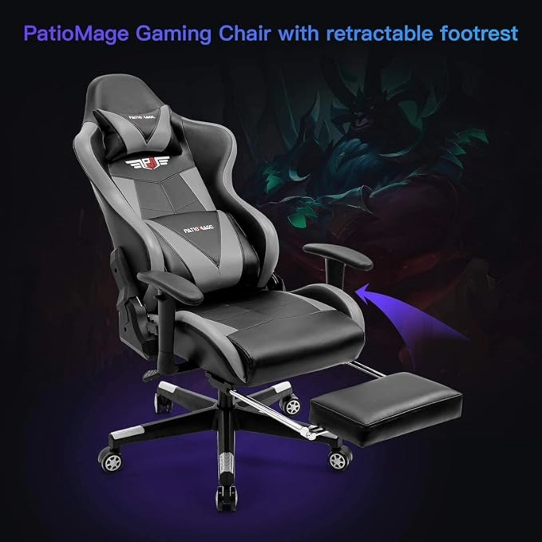 Gaming Office Chair Headrest, Lumbar Support and Footrest
