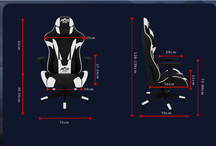 Widen Seat Gaming Chair Ergonomic Chair Adjustable with Headrest and Lumbar Support B